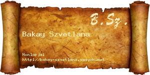 Bakay Szvetlana névjegykártya